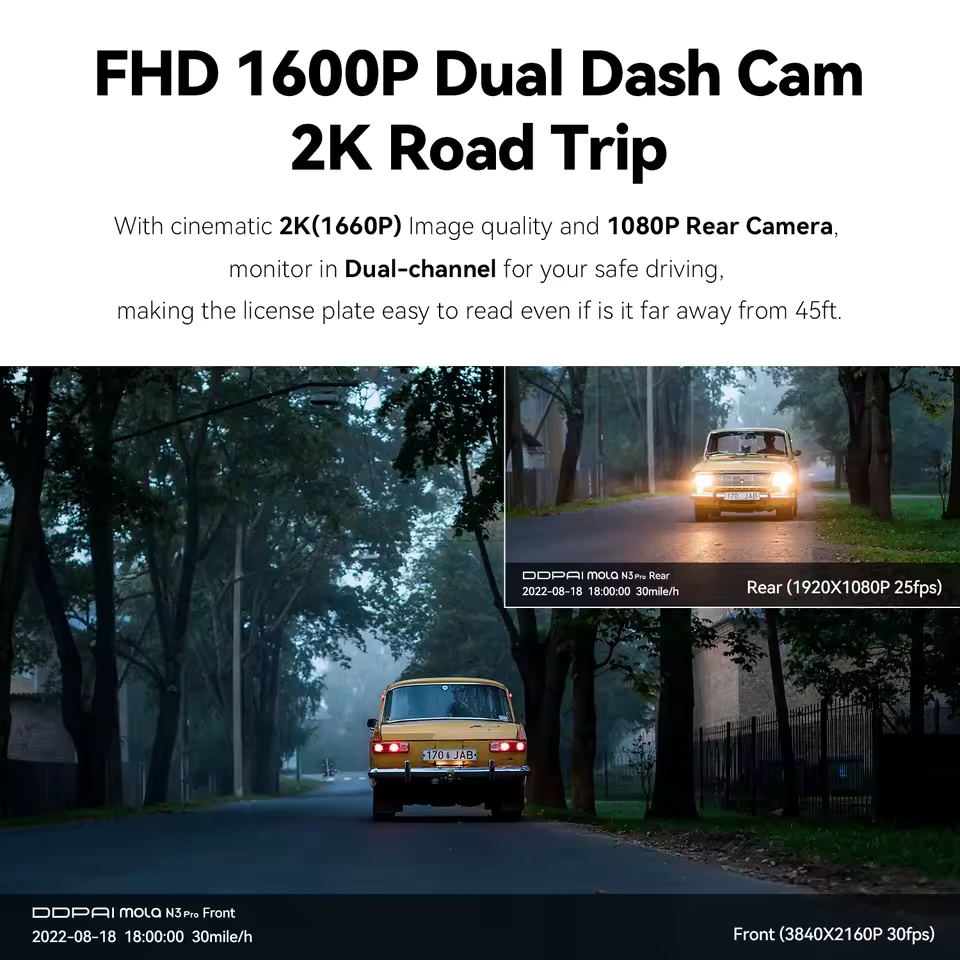 DDPAI N3 Pro Dual Dashcam mit GPS, WLAN und Parküberwachung – Bild 3