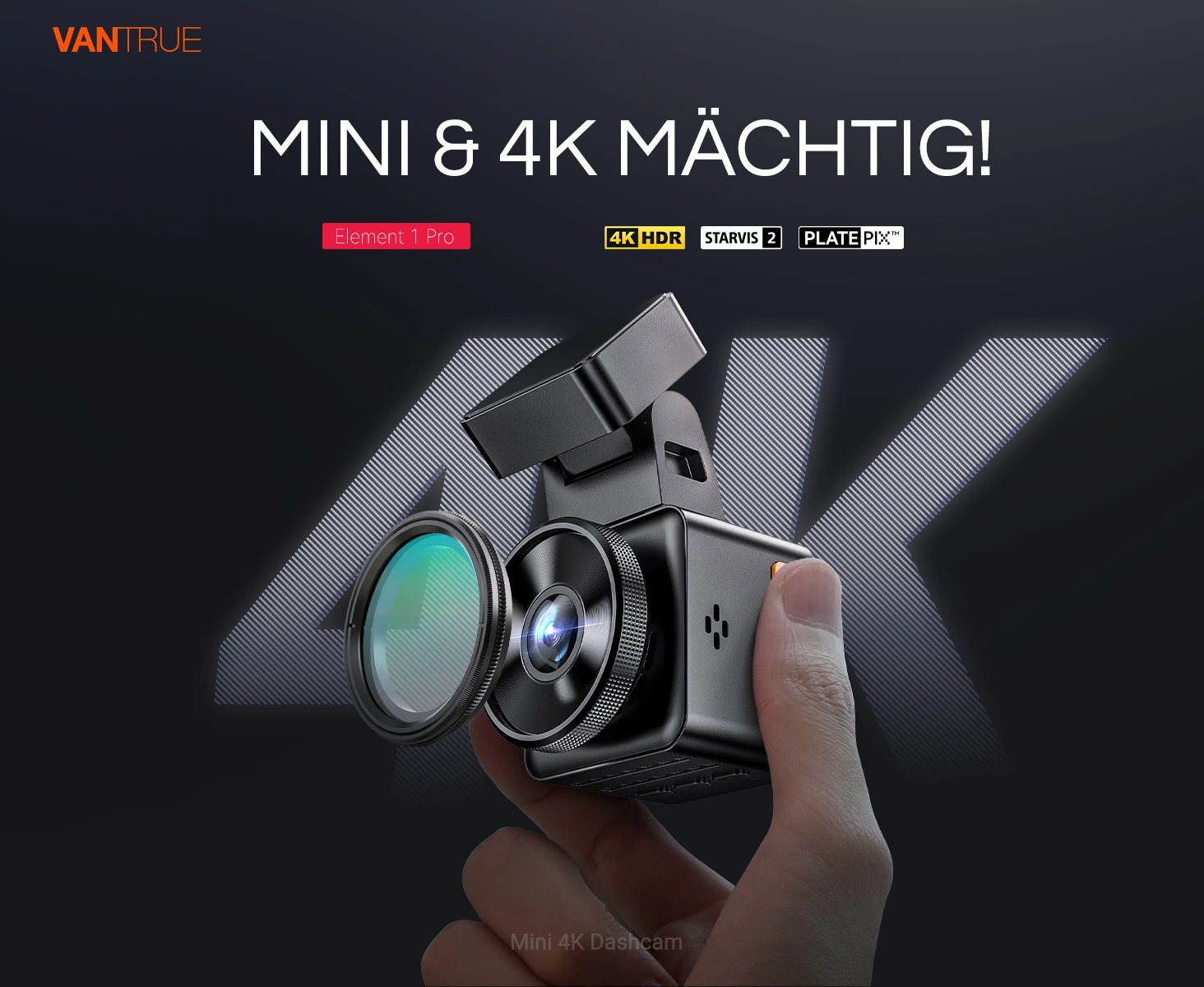 Vantrue E1 Pro 4K Mini Dashcam mit GPS, WLAN und Parküberwachung – Bild 2