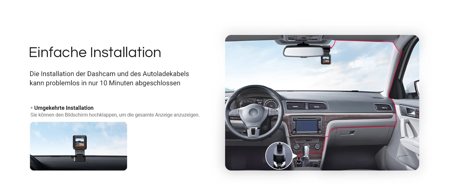 Vantrue E1 Pro 4K Mini Dashcam mit GPS, WLAN und Parküberwachung – Bild 23