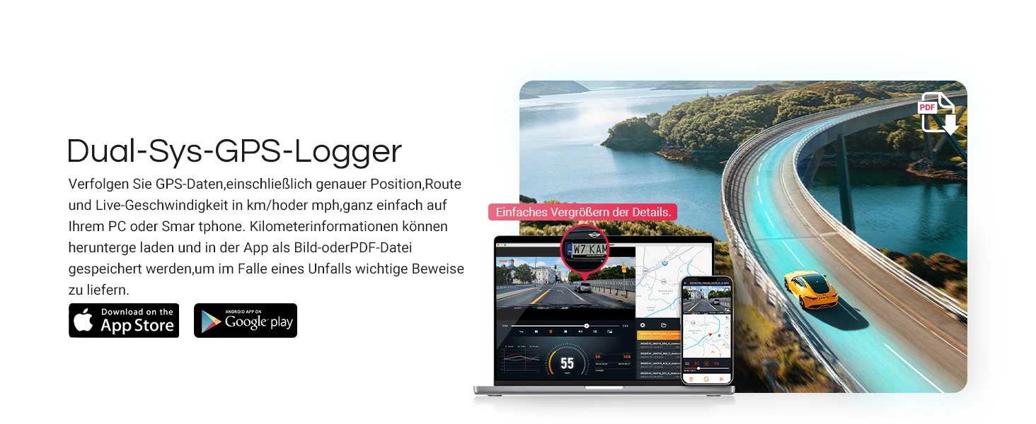 Vantrue E1 Pro 4K Mini Dashcam mit GPS, WLAN und Parküberwachung – Bild 12
