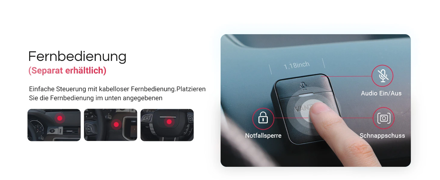 Vantrue E1 Pro 4K Mini Dashcam mit GPS, WLAN und Parküberwachung – Bild 10