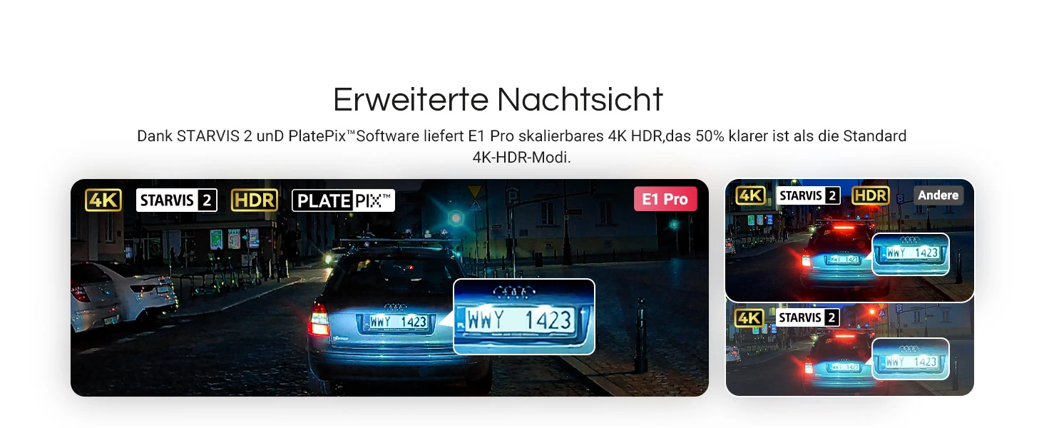 Vantrue E1 Pro 4K Mini Dashcam mit GPS, WLAN und Parküberwachung – Bild 4