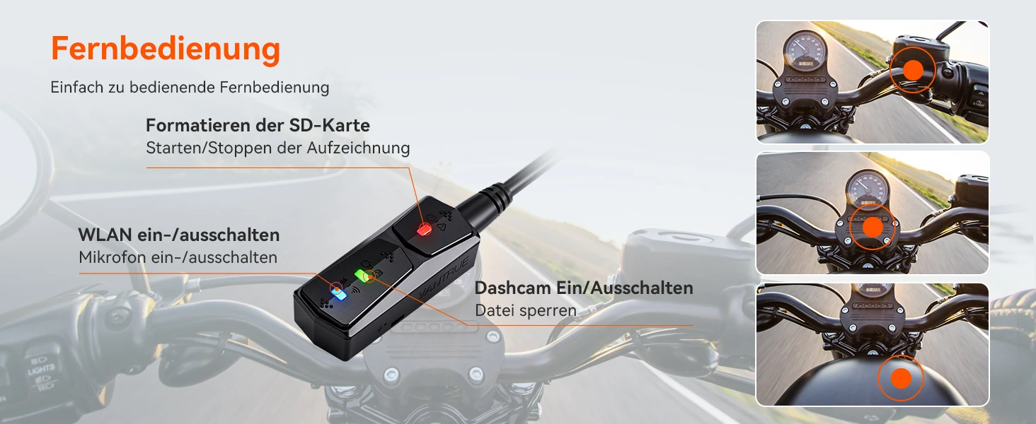 Vantrue F1 Motorrad-Dashcam – Bild 22