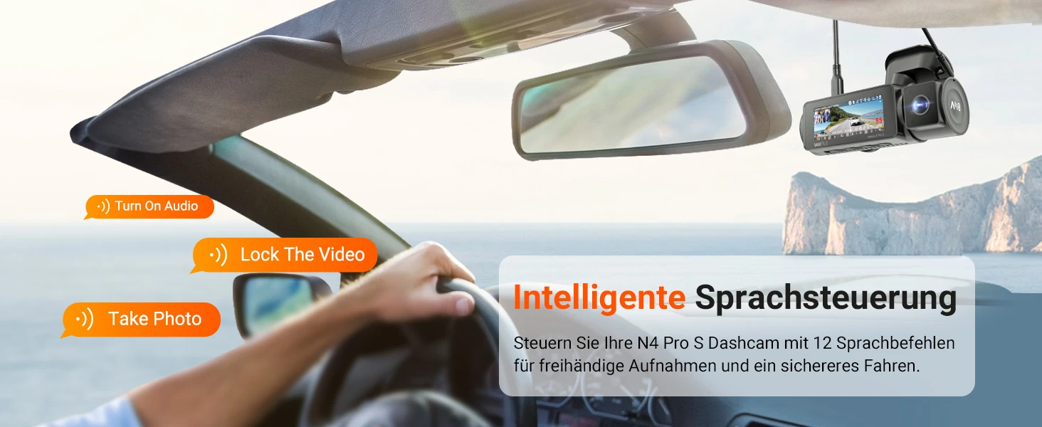 Vantrue N4 Pro S 3 Kanal Dashcam mit 4K vorne, Innenraumkamera, 2.5K hinten, GPS, WLAN und Parküberwachung – Bild 22
