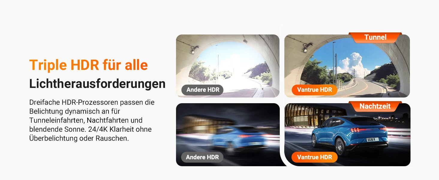 Vantrue N4 Pro S 3 Kanal Dashcam mit 4K vorne, Innenraumkamera, 2.5K hinten, GPS, WLAN und Parküberwachung – Bild 7