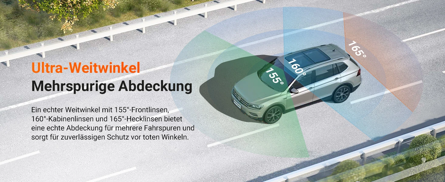Vantrue N4 Pro S 3 Kanal Dashcam mit 4K vorne, Innenraumkamera, 2.5K hinten, GPS, WLAN und Parküberwachung – Bild 8