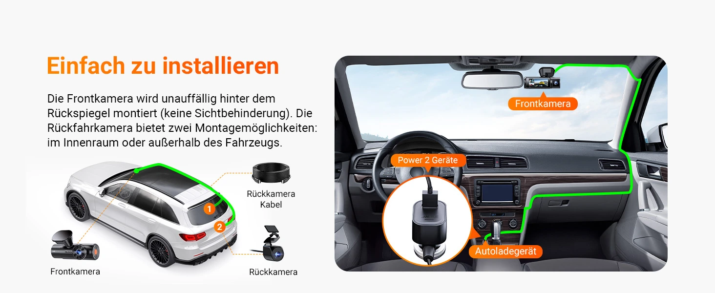Vantrue N4 Pro S 3 Kanal Dashcam mit 4K vorne, Innenraumkamera, 2.5K hinten, GPS, WLAN und Parküberwachung – Bild 19
