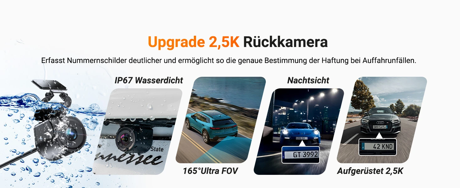 Vantrue N4 Pro S 3 Kanal Dashcam mit 4K vorne, Innenraumkamera, 2.5K hinten, GPS, WLAN und Parküberwachung – Bild 16