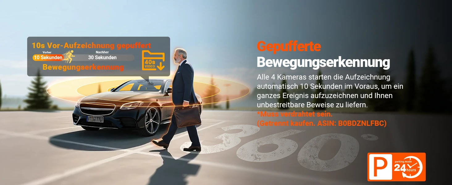 Vantrue N5S 4 Kanal Dashcam mit Front, Innenraum, Heck, GPS, WLAN und Parküberwachung – Bild 13