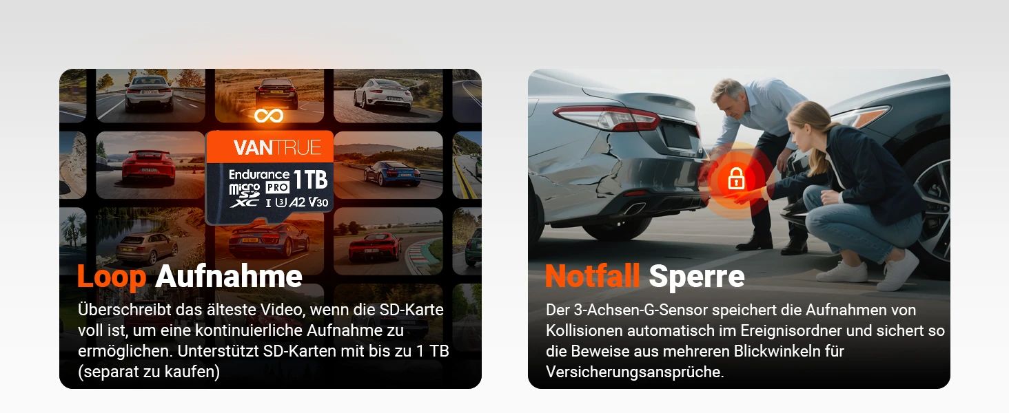 Vantrue N5S 4 Kanal Dashcam mit Front, Innenraum, Heck, GPS, WLAN und Parküberwachung – Bild 19