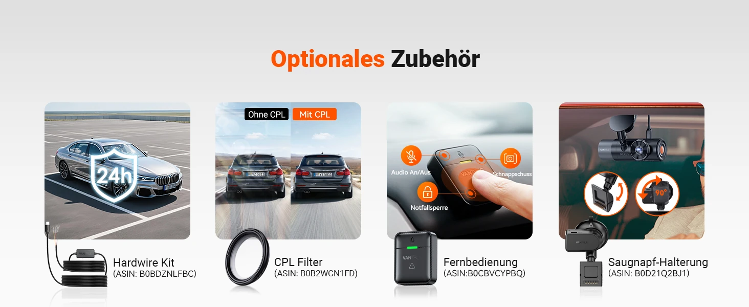 Vantrue N5S 4 Kanal Dashcam mit Front, Innenraum, Heck, GPS, WLAN und Parküberwachung – Bild 26