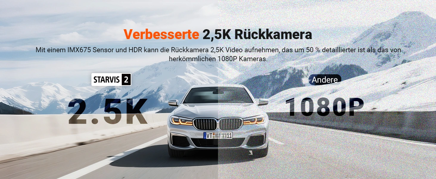 Vantrue N5S 4 Kanal Dashcam mit Front, Innenraum, Heck, GPS, WLAN und Parküberwachung – Bild 6