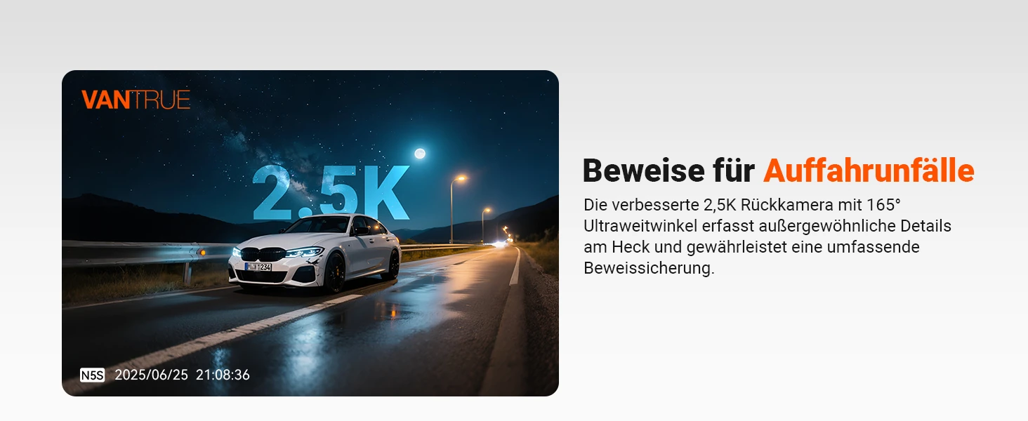 Vantrue N5S 4 Kanal Dashcam mit Front, Innenraum, Heck, GPS, WLAN und Parküberwachung – Bild 10