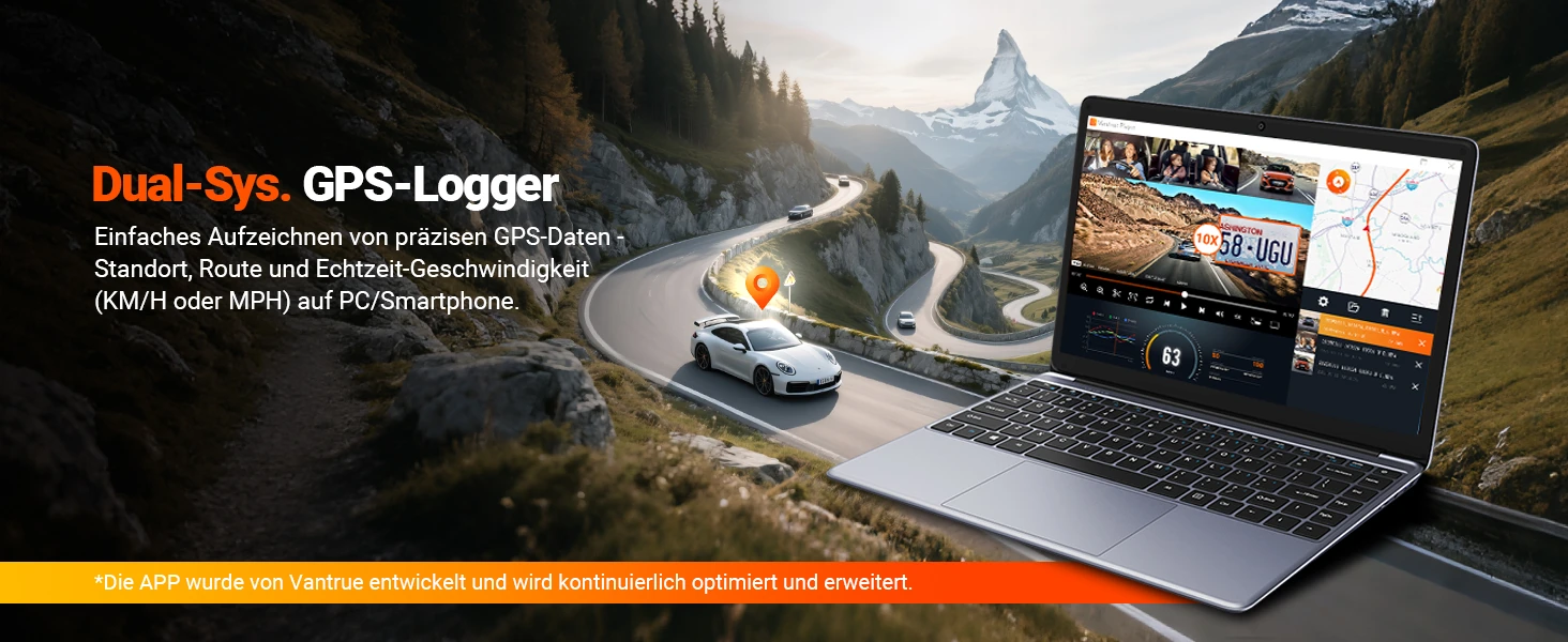 Vantrue N5S 4 Kanal Dashcam mit Front, Innenraum, Heck, GPS, WLAN und Parküberwachung – Bild 17